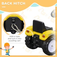HOMCOM Ride On Tractor, Toddler Excavator Toy, Pretend Play Construction Truck with Adjustable Bucket, Horn for 3 Years+(m-7)