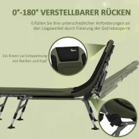 Outsunny Campingbed Ligbed Veldbed, 200 x 85 x 40-55 cm, Waterbestendig Groen(m-4)