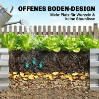 Outsunny Verhoogd Tuinbed Plantenbak, Weerbestendig, Open Bodem, Verzinkt Staal, 120 cm x 60 cm x 30,5 cm, Zilver(m-5)