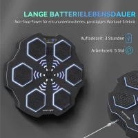 SPORTNOW Muziekboksmachine, Bluetooth boksapparaat, Wandmontage, 9 snelheden en modi, LED-lichten, Zwart(m-7)