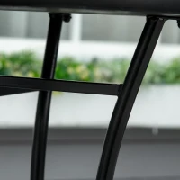 Stijlvolle Outsunny Ronde Tuintafel met Keramisch Mozaïekblad in Groen, Beige en Wit - Ø60 cm(m-7)