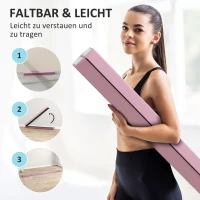 SPORTNOW Evenwichtsbalk 2,4 m, Opvouwbaar, Antislip Bodem, voor 3+ Jaar, tot 80 kg, Roze(m-4)