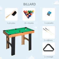 HOMCOM Mini Table multi jeux 4 en 1 babyfoot billard air hockey ping-pong avec accessoires en bois 92L x 78l x 80H cm(m-8)