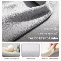 HOMCOM Sofá-Cama Individual Dobrável com Encosto Ajustável 5 Posições, Almofada e Revestimento em Linho Sintético, 75x70x75 cm, Cinzento(m-6)