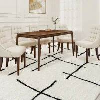 HOMCOM Modern Fluffy Area Rug, Geometric Pattern Washable Rug, Soft High Pile Floor Carpet for Living Room, Bedroom, Dining Room, Home Office, 170 x 120 cm, Cream(m-10)
