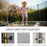 HOMCOM 13ft Trampoline Net Replacement Safety Net Enclosure Net Spare w/ 8 Poles(m-5)