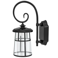 Outsunny Lampada da Giardino con Pannello Solare, Impermeabile IP44 e Accensione Automatica, Nero(m-10)