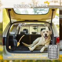 PawHut Barieră Auto Universală pentru Câini, cu Lățime Reglabilă și Pliabilă, 93-150x42cm, Negru(m-7)