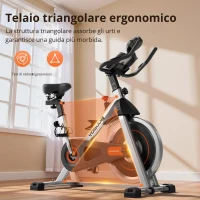 Cyclette per casa, telaio sicuro in acciaio al carbonio con pedane antiscivolo, manubrio regolabile, 96,5x56,5x121 cm, Nero(m-8)