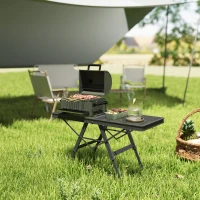 Outsunny Verstelbare Campingtafel Inklapbaar met Metalen Raster, Gemaakt van Aluminium(m-9)
