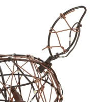 Outsunny 3-delige verlichte rendier- en slee-set, kerstdecoratie van polyrattan met leds, 8 standen, timer(m-12)