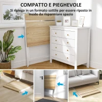 HOMCOM Scrivania Pieghevole con Ripiano per Monitor, 81.5x62x86.5 cm, Legno e Bianco(m-3)