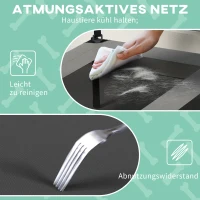 PawHut Hondenbed met Dak, Ademend, Waterafstotend, tot 30 kg, 91 x 76 x 89 cm, Lichtgrijs(m-6)