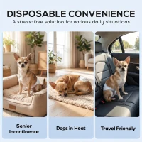 PawHut Dog Diapers Super Absorbent Leak-Proof Dog Nappies for Male Dogs Size XS 20-28 cm Waist(m-7)