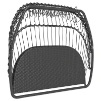 Outsunny Hangstoel, opvouwbare korfstoel met kussen, stalen frame, voor binnen en buiten, tot 260 kg belastbaar, donkergrijs(m-12)