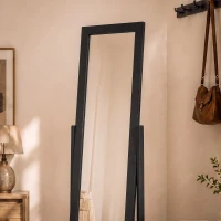 HOMCOM Freestanding Adjustable Angle Dressing Mirror, Full Length Mirror for Bedroom, Living Room, 148 x 47 cm, Black(m-11)