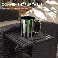 Outsunny 145° Reclining Rattan Armchair, with Footrest - Brown/Khaki(m-6)