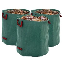 Outsunny Tuinafvalzakken 3x272L Waterdicht met Handvatten, UV Bescherming Groen(m-11)