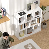 HOMCOM Boekenplank Staande Plank, 8 Plankvakken, 97,5 x 30 x 100 cm, Wit(m-7)