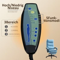 Vinsetto Massage Bureaustoel, Ergonomische Bureaustoel met Massagefunctie, Hoogteverstelbaar, Draaibaar, Nylon, Blauw(m-4)