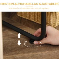 HOMCOM Perchero de Ropa de Madera con 4 Estantes y Barra para Colgar para Dormitorio Salón 101x39x160 cm Marrón Rústico(m-5)