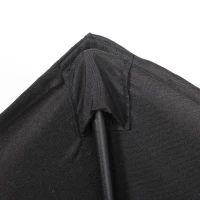 Outsunny Parasol Ø196 cm met Kantelfunctie, Zeshoekig voor Strand, Balkon en Tuin, Zwart(m-8)