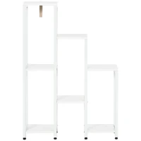 Outsunny Bloemenstandaard, Plantenstandaard, 7 Niveaus, voor Binnen- en Buitengebruik, Staal, wit, 65 x 23 x 94,5 cm(m-7)
