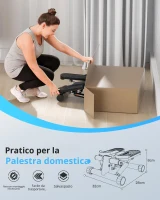 Stepper per casa, lunghezza del passo regolabile, pedali ammortizzati, 32,5x28,5x8 cm, Nero(m-6)