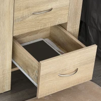 HOMCOM Bedside Table with 2 Drawers, Nightstand with Handles and Elevated Base, Side Table for Bedroom, Living Room, Brown(m-7)