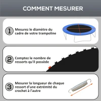 SPORTNOW Tapis de rechange pour trampoline tapis de saut de remplacement, compatible trampoline Ø 3 m et ressorts de 14 cm(m-7)