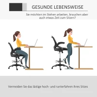 Vinsetto Mesh tekenstoel Ergonomische bureaustoel met zwenkwielen Zwart(m-5)