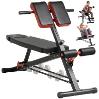HOMCOM halterbank fitnessbank schuine bank multifunctioneel buiktrainer verstelbaar rvs zwart 64 x 146 x 73,5-85 cm | Aosom.nl(m-14)