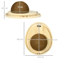 PawHut interactief kattenspeelgoed 2-in-1 design krabspeelgoed grenenhout(m-3)