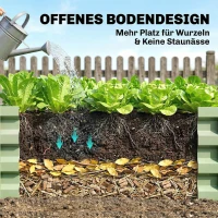 Outsunny Verhoogd Bed Plantenbak, weerbestendig, open bodem, verzinkt staal, 120 cm x 60 cm x 30,5 cm, Groen(m-5)