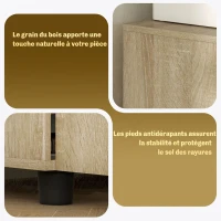 Vinsetto Armoire de bureau à 2 niveaux, meuble de rangement bureau avec 2 portes, serrures et clés, 80x40x80cm, chêne(m-5)