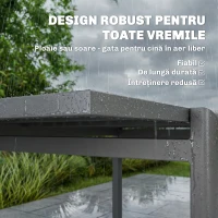 Outsunny masă extensibilă pentru exterior masă de grădină masă de prânz(m-6)