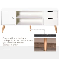 HOMCOM TV Stand for TVs up to 50", TV Console Cabinet with Open Storage Shelf and Drawers for Living Room, Entertainment Room and Bedroom, White(m-7)