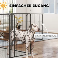 PawHut Vierkantige Puppyren met 12 Roosters, Deur, Aardpennen, Flexibel en Opvouwbaar - 100cm Hoog(m-5)