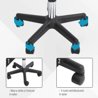 HOMCOM Sgabello con Schienale da Salone Sedia Girevole in Finta Pelle Altezza Regolabile Nero(m-7)