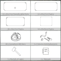 HOMCOM Mobile Scarpiera Modulare Salvaspazio, 12 Cubi 45x35x16 cm in Acciaio e PP, Nero e Bianco(m-6)