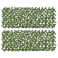 Outsunny Set of 2 Expandable Artificial Trellis Hedges – Realistic Leaf Privacy Screen, 2 x 1 m(m-1)