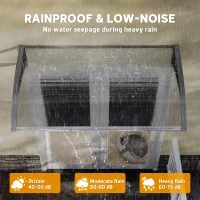 Outsunny Front Door Canopy, Outdoor Awning, Rain Shelter, 110 x 60cm, Grey(m-5)