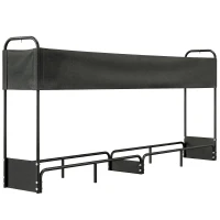 Outsunny Range bûches extérieur, abri bois de chauffage couverture imperméable 600D Oxford charge 500 kg 260 x 38 x 118 cm noir(m-1)