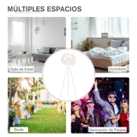 HOMCOM Lámpara de Pie con Trípode de Metal y Pantalla de Plumas con Interruptor de Pie Estilo Moderno para Dormitorio Sala de Estar Salón Estudio 54x54x147 cm Blanco(m-7)