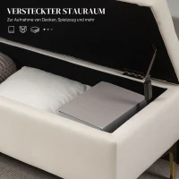 HOMCOM Zitbank met Opbergruimte, Belastbaar tot 120kg, 120x44x44,5cm, Beige(m-5)