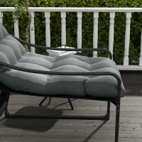 Outsunny Outdoor Lounge, Dikke Kussens, Roestvrij Stalen Frame, 62B x 110D x 88H cm, Grijs/Zwart(m-7)
