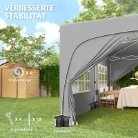 Outsunny 3 x 6 m Pop-up paviljoen met zijwanden, UPF50+ in hoogte verstelbare tuintent met draagtas en zandzakken(m-8)