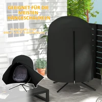 Outsunny Beschermhoes voor hangstoel, waterdicht, stofdicht, polyester, Ø128 x 190 cm, zwart(m-4)