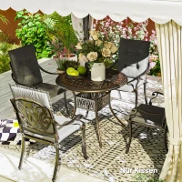 Outsunny 4-delige Stoelkussens set 108 x 50 x 5 cm met bevestigingsbanden, Binnen/Buiten Zitkussens Lichtgrijs(m-8)