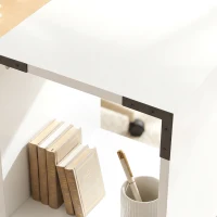 HOMCOM Mobiele archiefkast met 3 open vakken, verrijdbare printerplank met 2 remmen, wit(m-9)